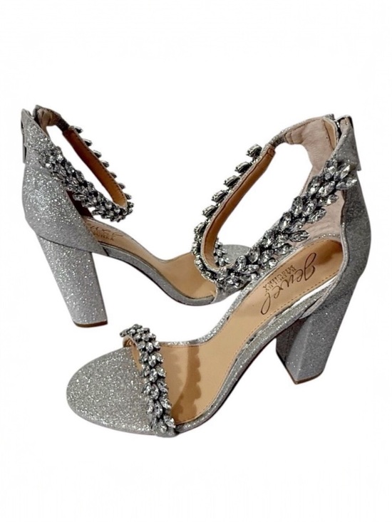 Jewel Badgley Mischka Shoes - Jewel Badgley Mischka Women's Mayra Rhinestone Silver Evening Sandals Size 6